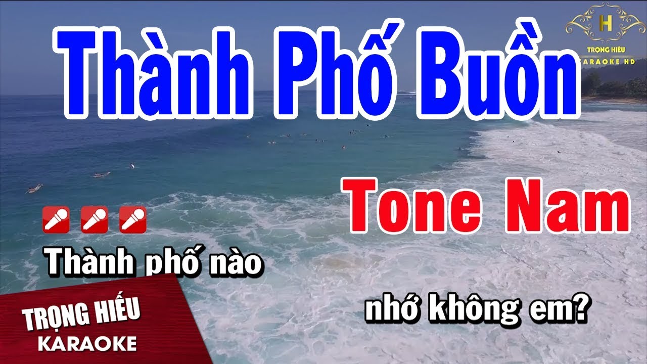 Karaoke Thành Phố Buồn Tone Nam Nhạc Sống | Trọng Hiếu