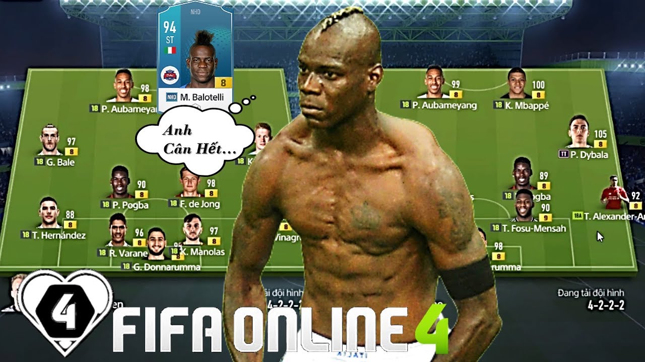 FIFA ONLINE 4 | Đội Hình FULL +8 Với " CẬU BÉ HƯ " Balotelli NHD +8 GÁNH TEAM Cái Nhẹ Vs NinhDZ