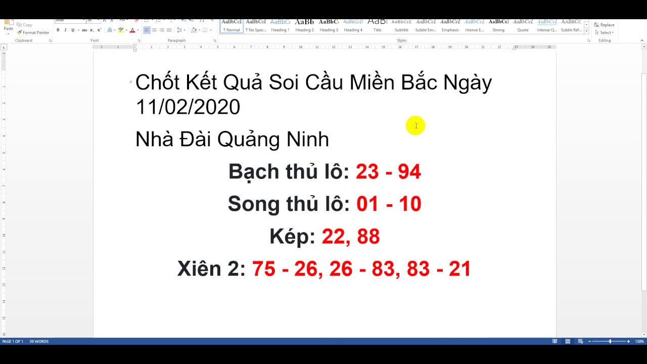 Soi Cầu XSMB Win2888 – Dự Đoán Xổ Số Miền Bắc 11/02/2020 Bạch Thủ Lô Khủng