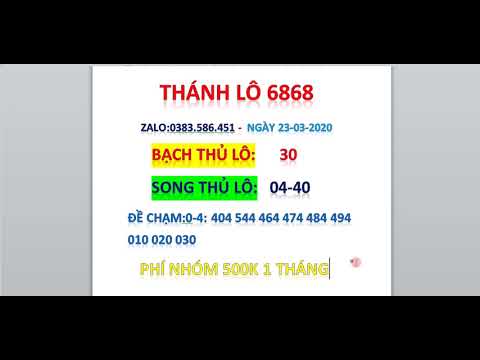 THÁNH LÔ 6868_chốt số ngày 23-3-2020_soi cầu xsmb