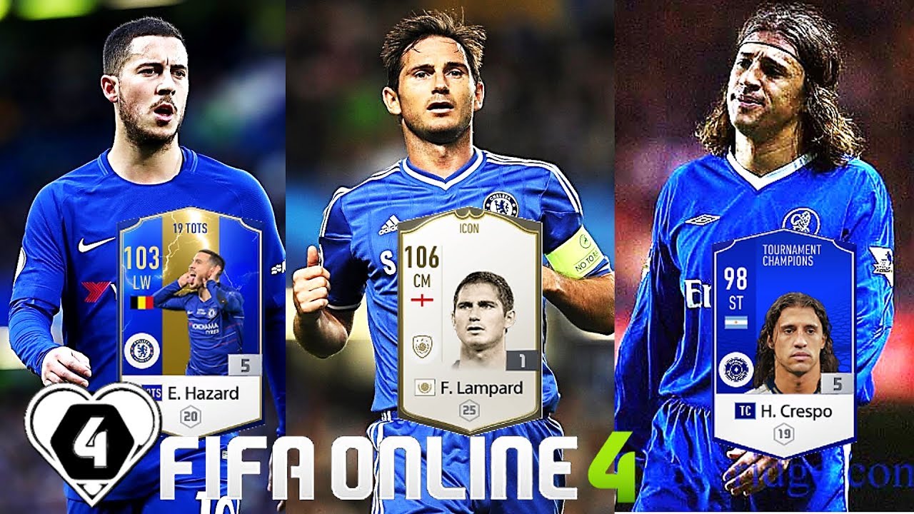 FIFA ONLINE 4: BUILD & TEST DÀN TEAM Chelsea 20 TỶ Với Lampard ICON – Hazard 19TS +5 & Crespo TC +5