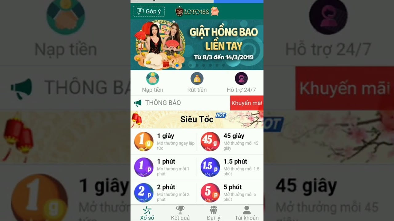 Hướng dẫn chơi xổ số siêu tốc thắng 100% trên loto188