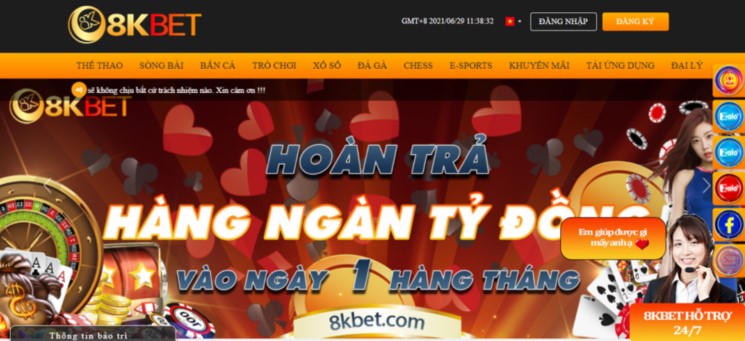 8KBet – Cái tên mới nổi trong “làng” cá cược trực tuyến Việt